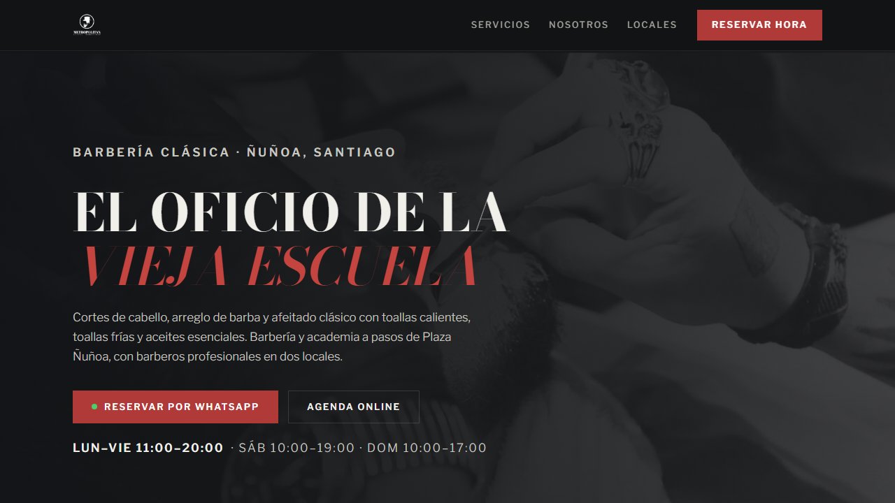 Sitio nuevo de Metropolitan Classic Barbershop